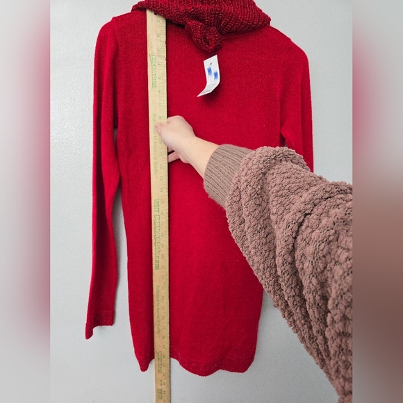 WOMENS Thin Red SWEATER WITH SCARF SIZE Small BY APT.9 NEW - Picture 11 of 14